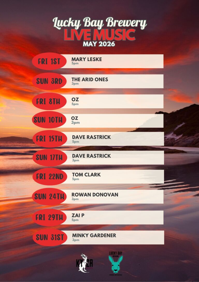 May live music program at Lucky Bay Brewing
