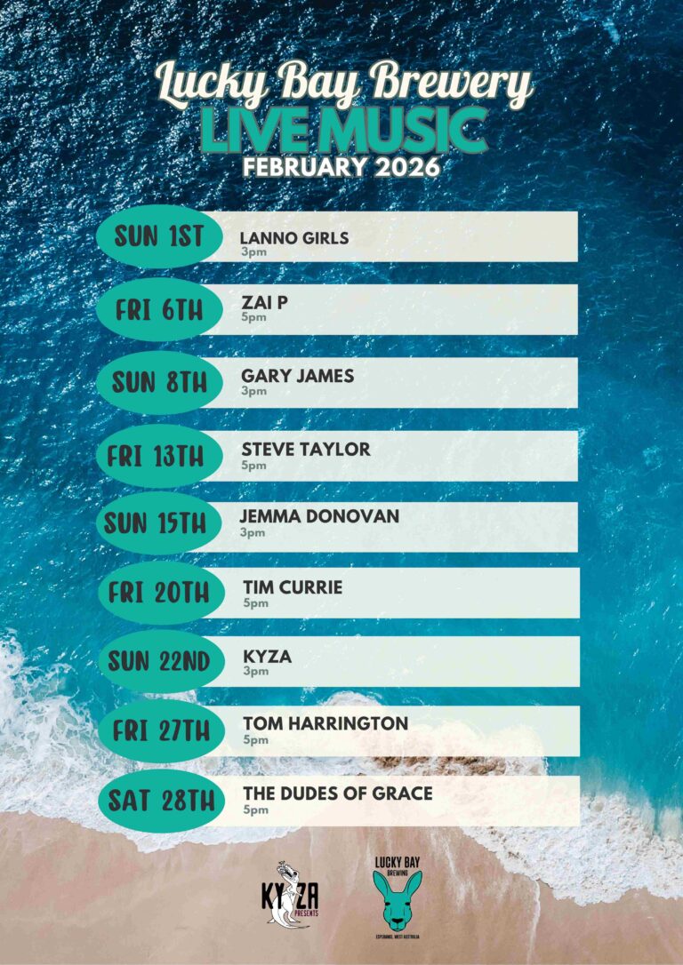 Lucky Bay Brewing February 2026 live music program