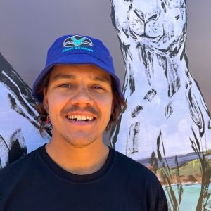 Royal blue bucket hat from Lucky Bay Brewing