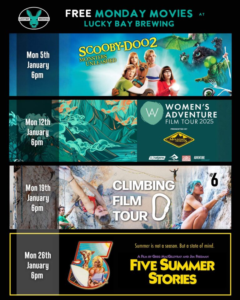 January 2025 FREE Monday Movies at Lucky Bay Brewing