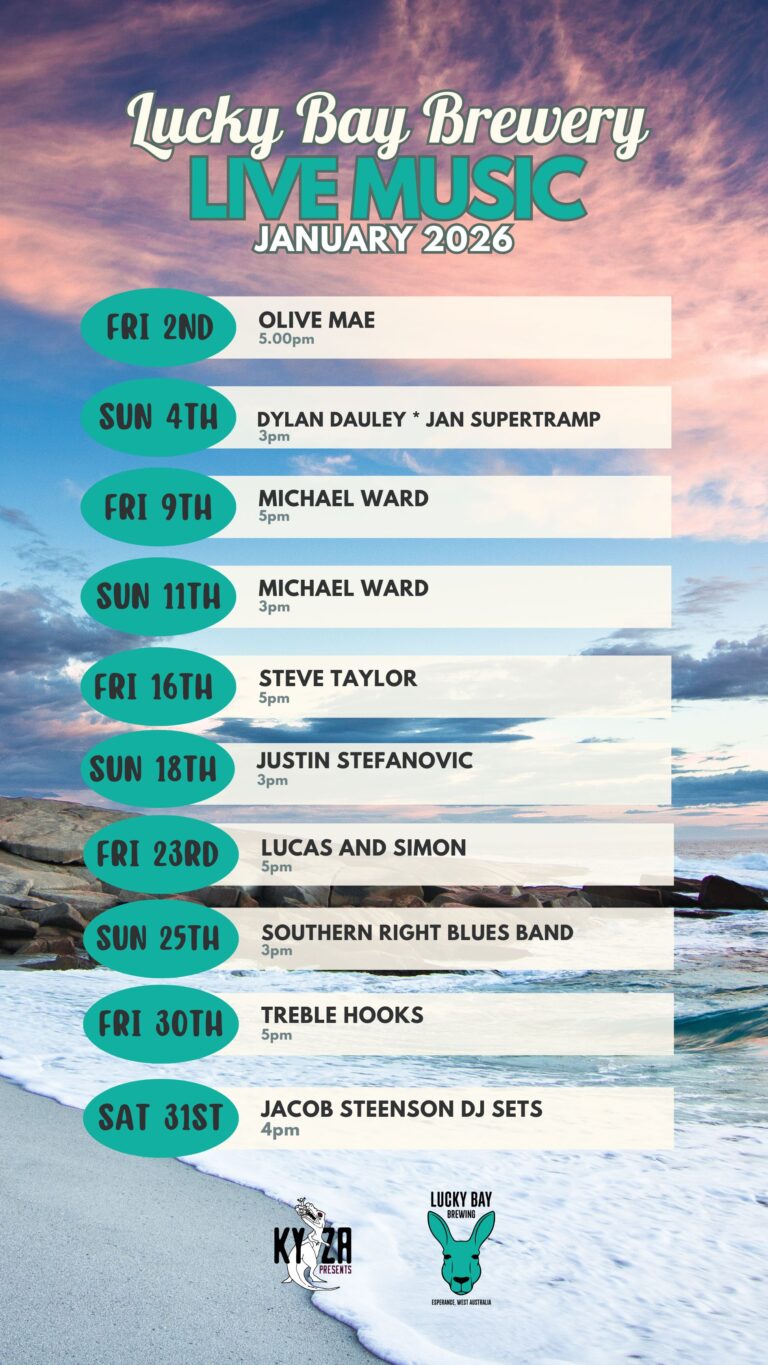 Lucky Bay Brewing Live Music program for January 2026