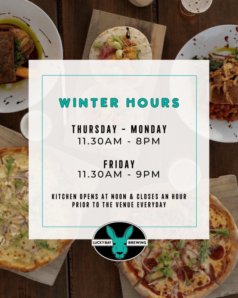 Winter Hours Thurs - Mon 11.30am - 8pm (Fri 9pm)