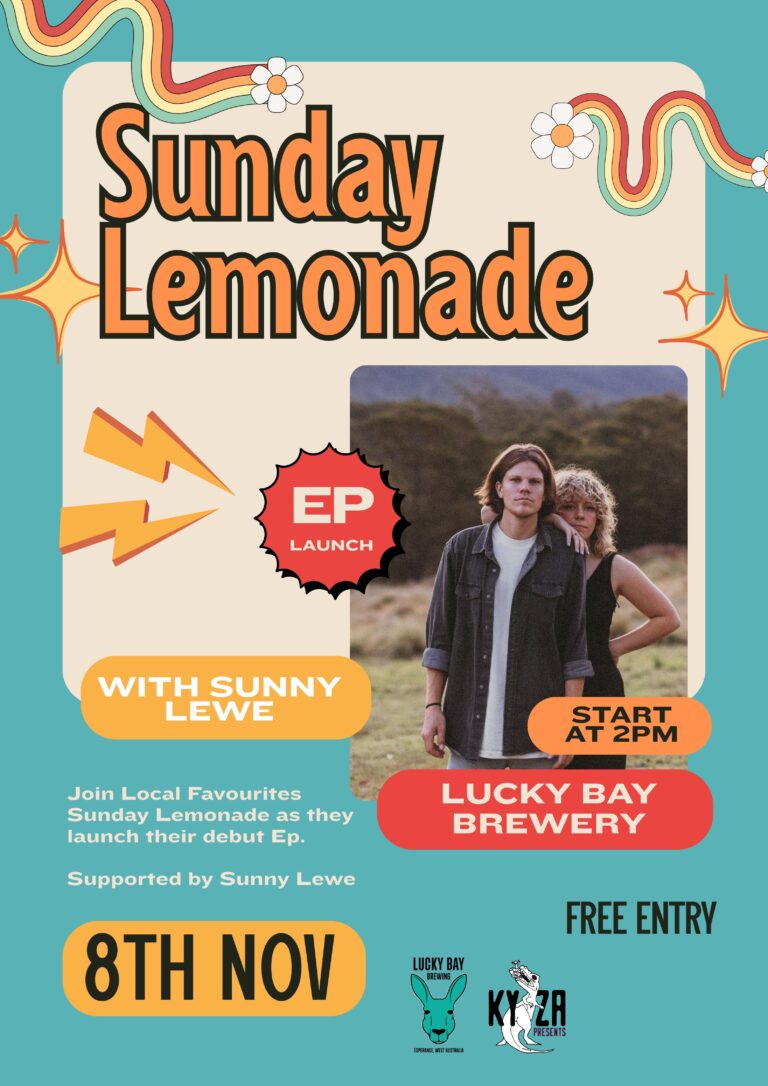 Sunday Lemonade playing live at Lucky Bay brewing on Sunday 8 November 2026