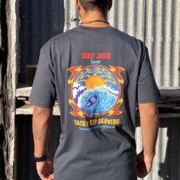 Surf Juice lager tee from Lucky Bay Brewing