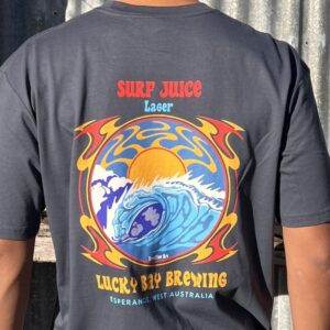 Surf Juice lager tee from Lucky Bay Brewing