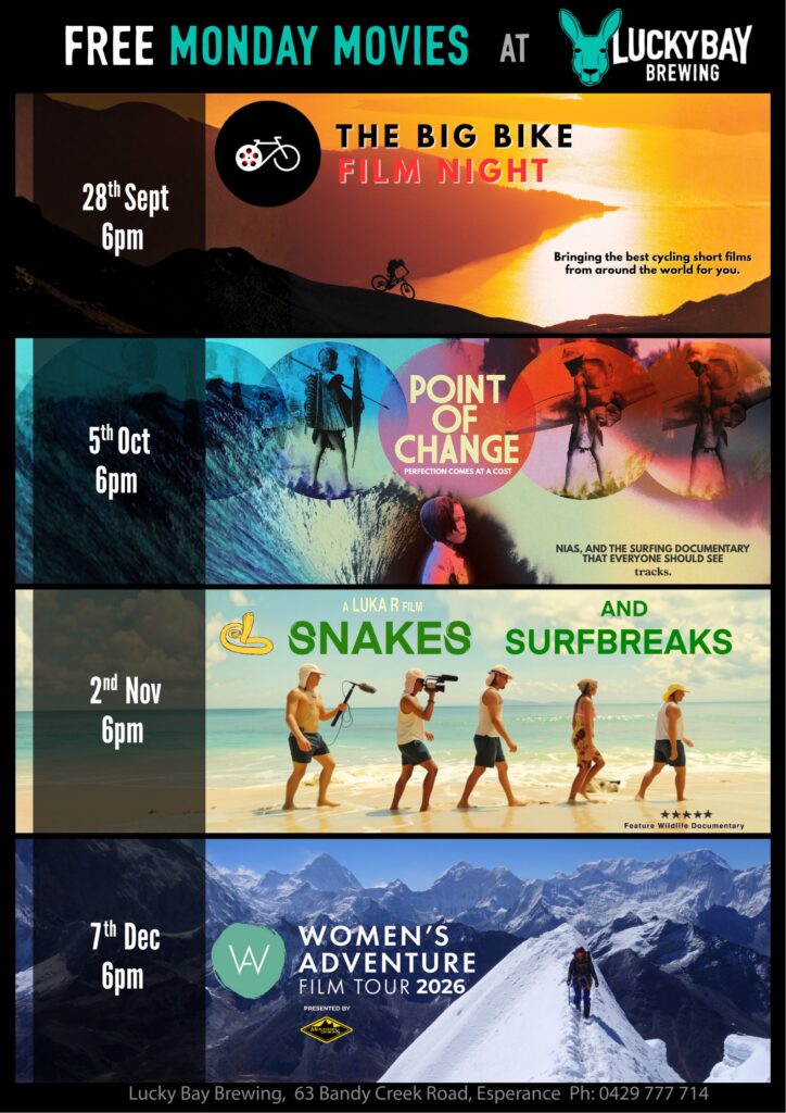 Upcoming movies at Lucky Bay Brewing